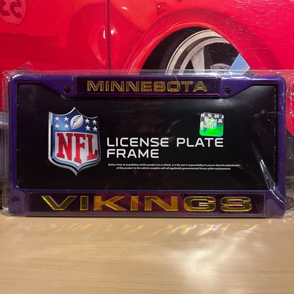 NFL License Plate Frame with Black and White Design